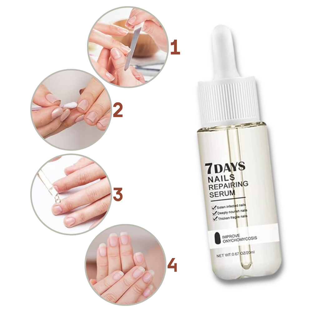 7 Days Nail Repair Essence - 20ml Nourishing Nail Strengthener Serum - in use