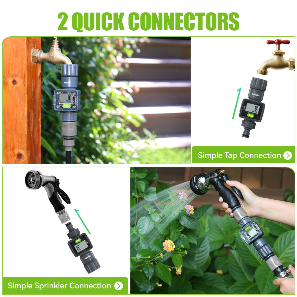 Digital Garden Hose Water Flow Meter - detail