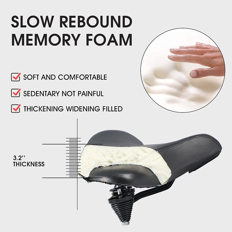 Extra Large Bike Seat With Comfortable Thick Foam and Waterproof - alternate angle