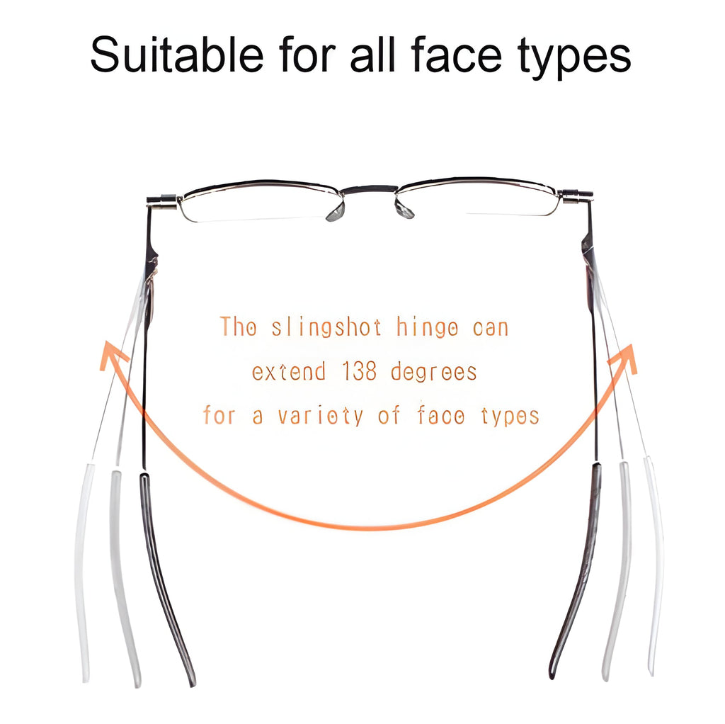 Compact Mens & Ladies Folding Reading Glasses - in use