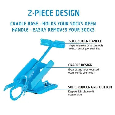 Easy on, Easy off Compression Sock Aid Kit - in use