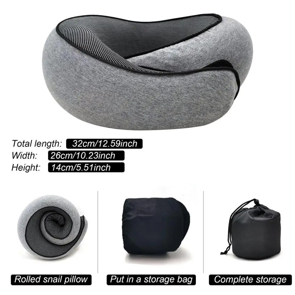 Ergonomic Travel Neck Pillow - Memory Foam Support for Airplane & Car - alternate angle