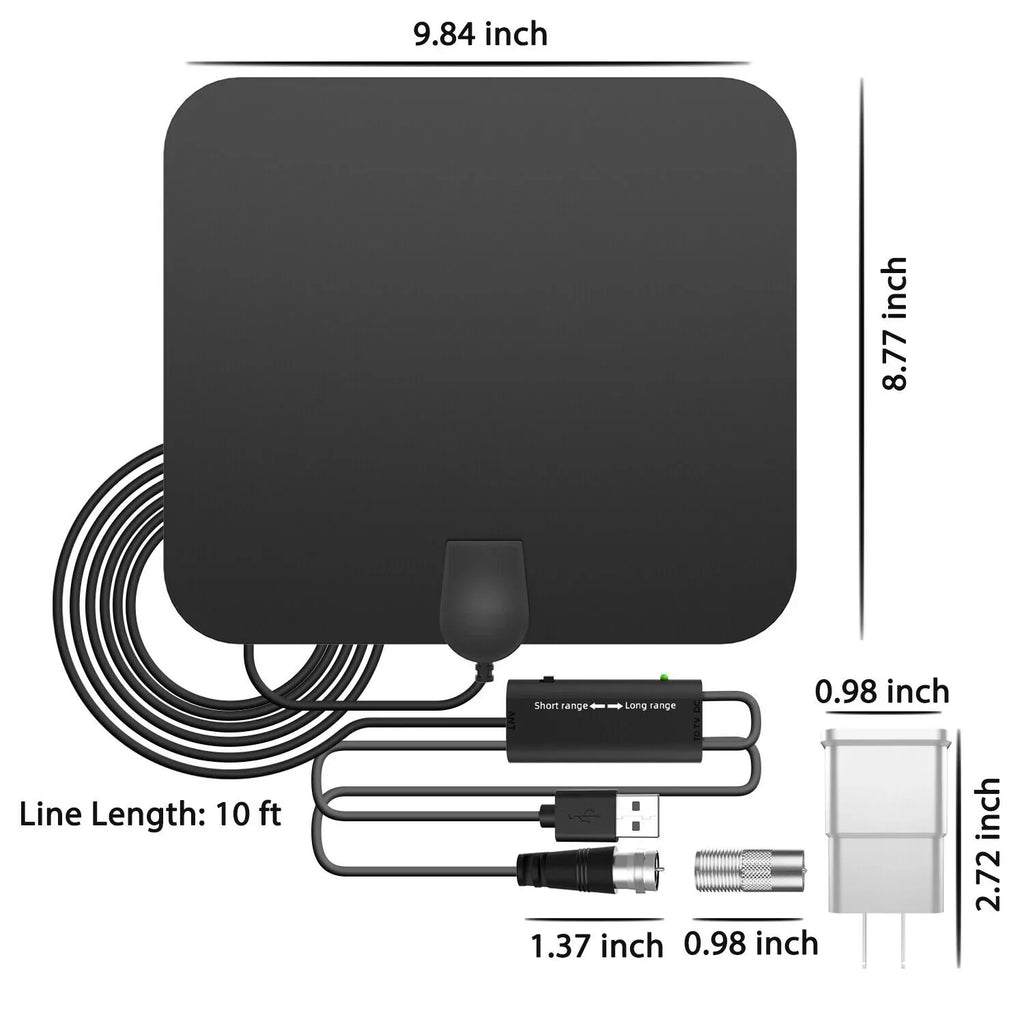 Indoor Digital Amplified Hdtv Antenna with Signal Booster - 300-Mile Range - detail