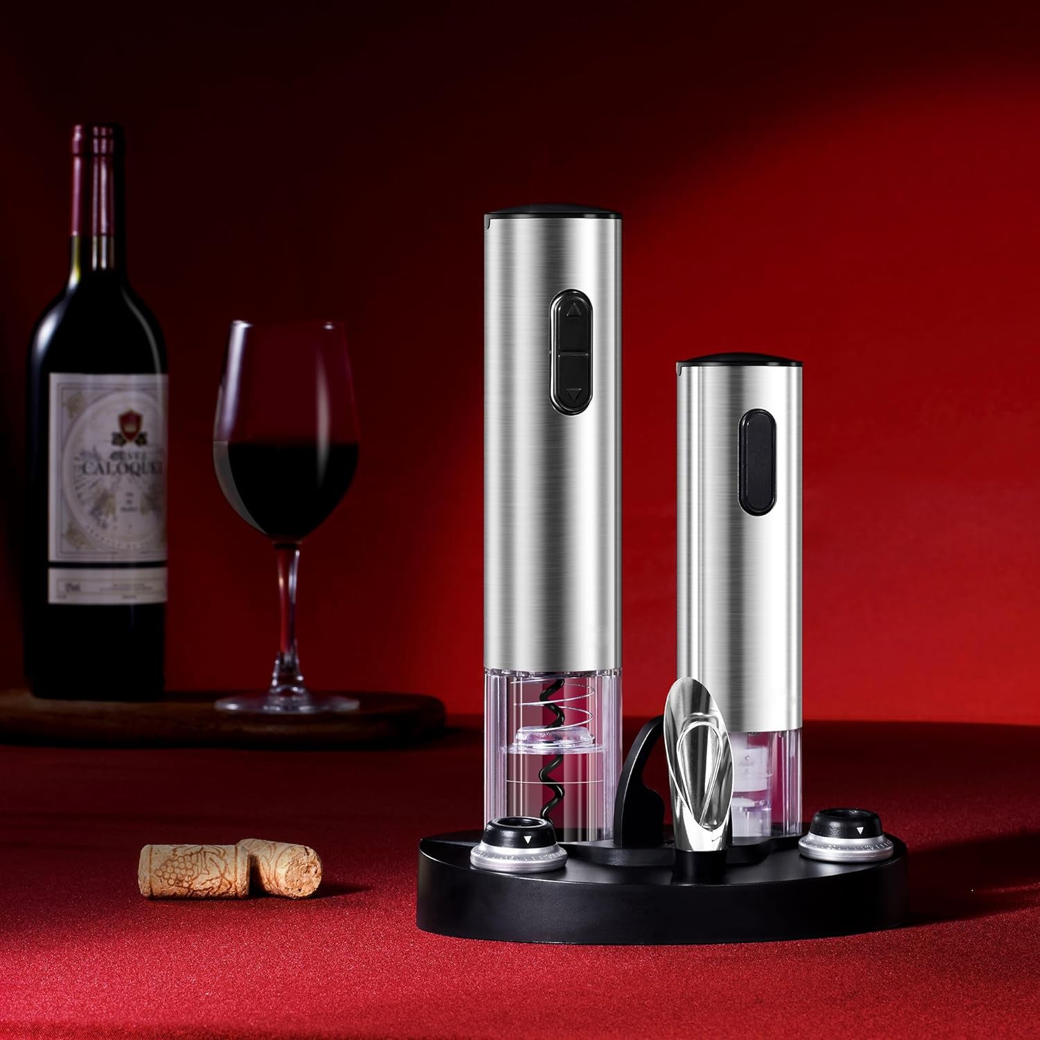 Electric Wine Bottle Opener Set with Vacuum Preserver, Automatic - alternate angle