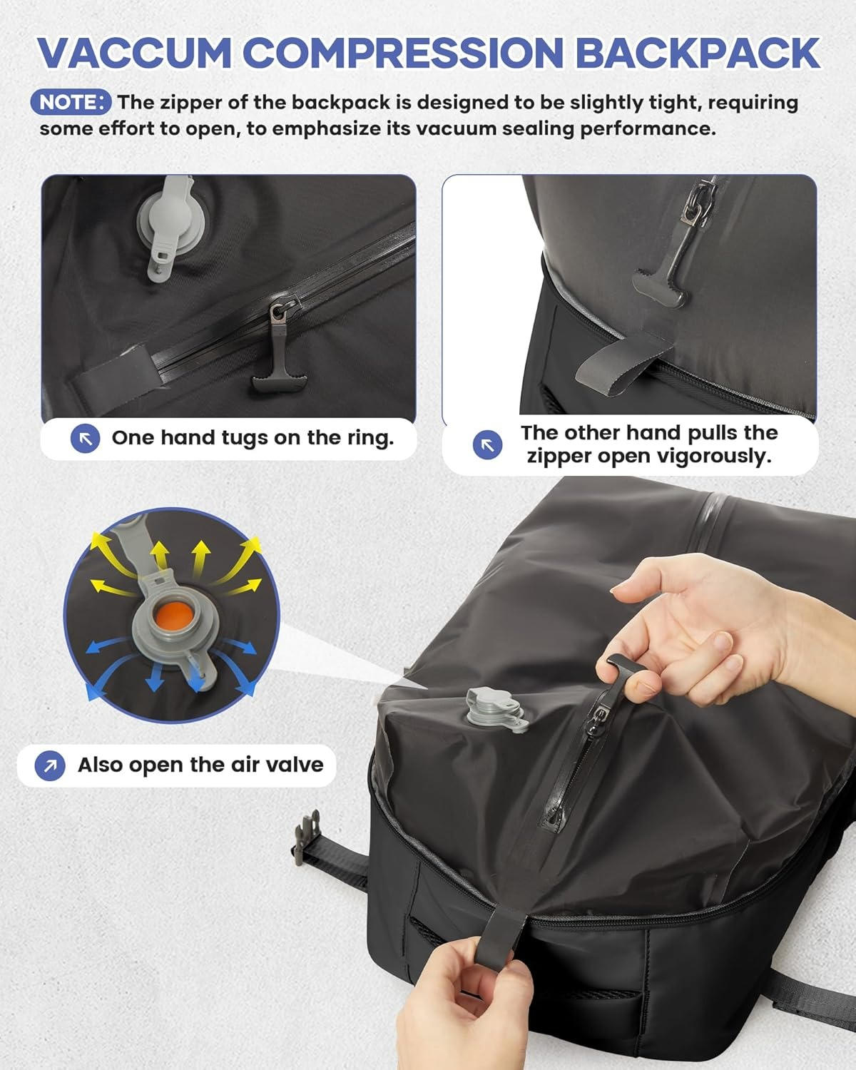 Puchica 15.6" Vacuum Compression Travel Backpack