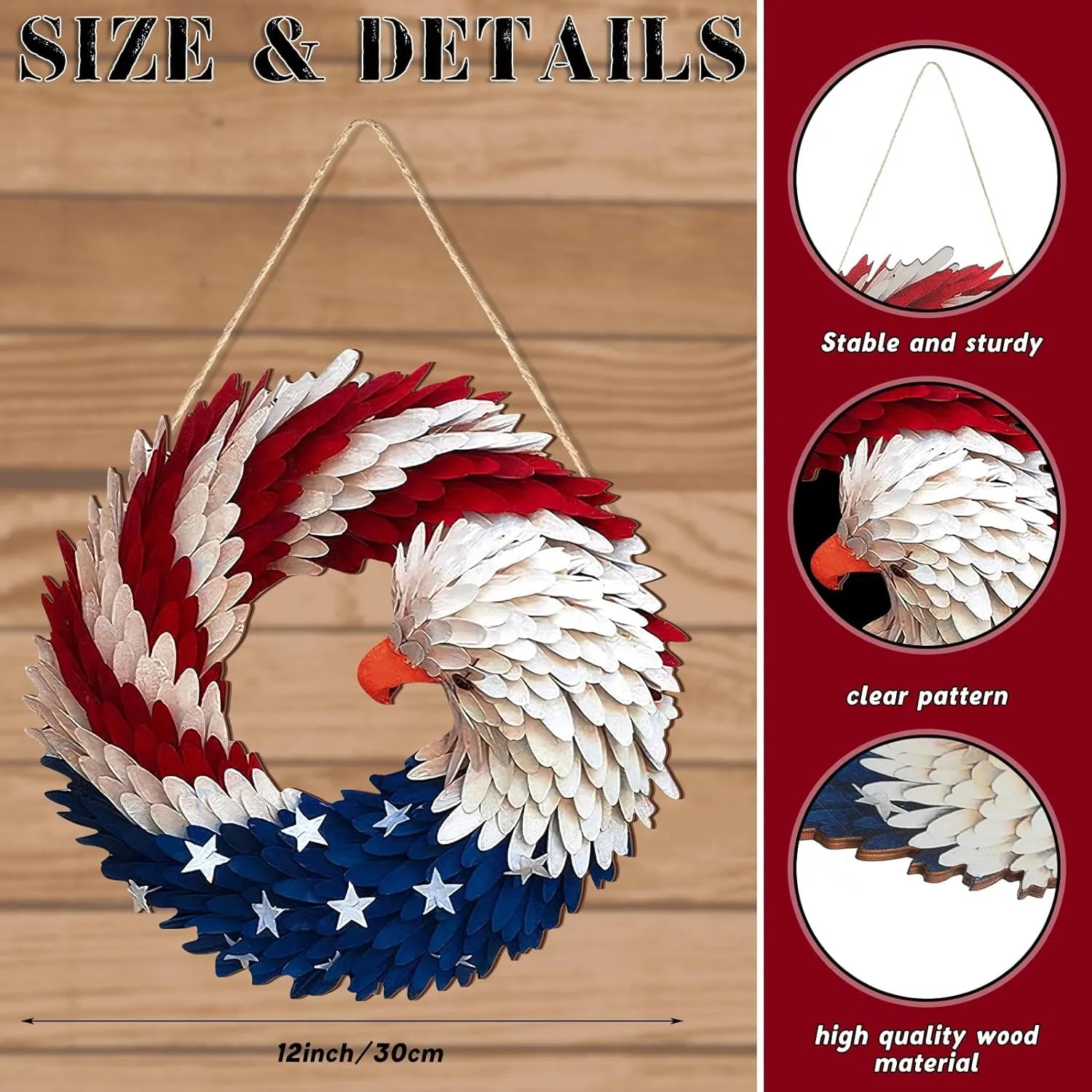 Eagle Wreath Easter Independence Day Decorations - detail