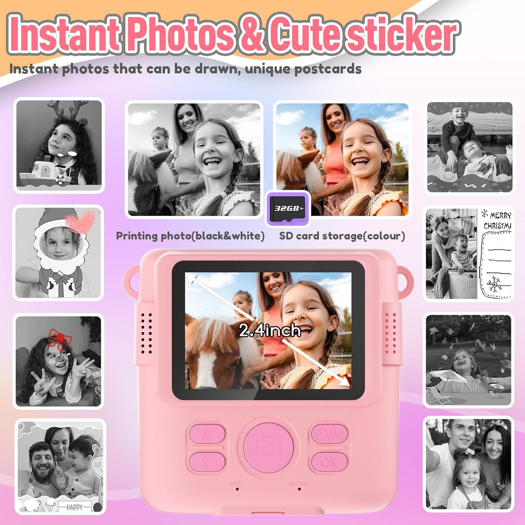 Digital Instant Print Portable Camera For Kids - in use
