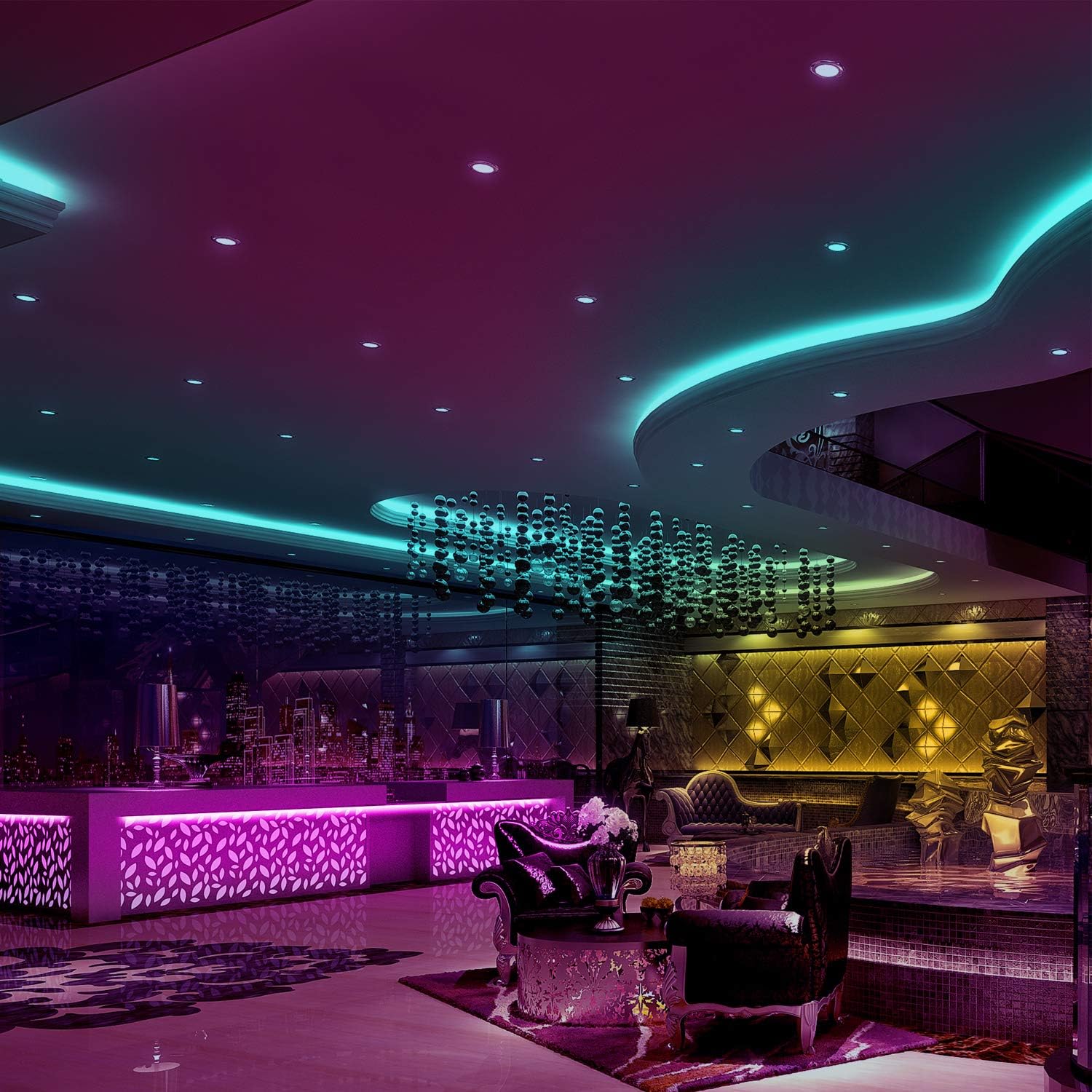 32ft LED Strip Light - Flexible RGB Color Changing Tape Light with - detail