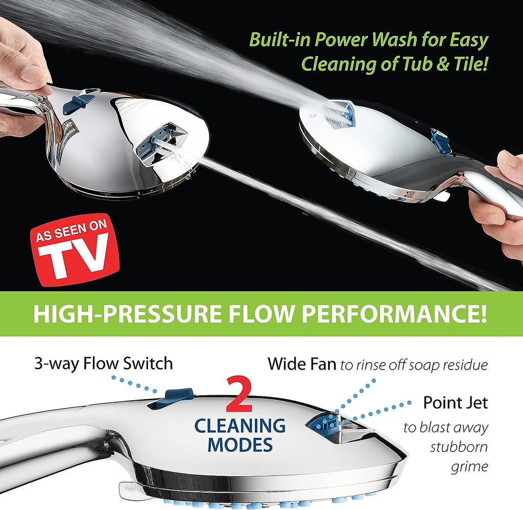 Adjustable Pressure Handheld Shower Head With A Hose - alternate angle