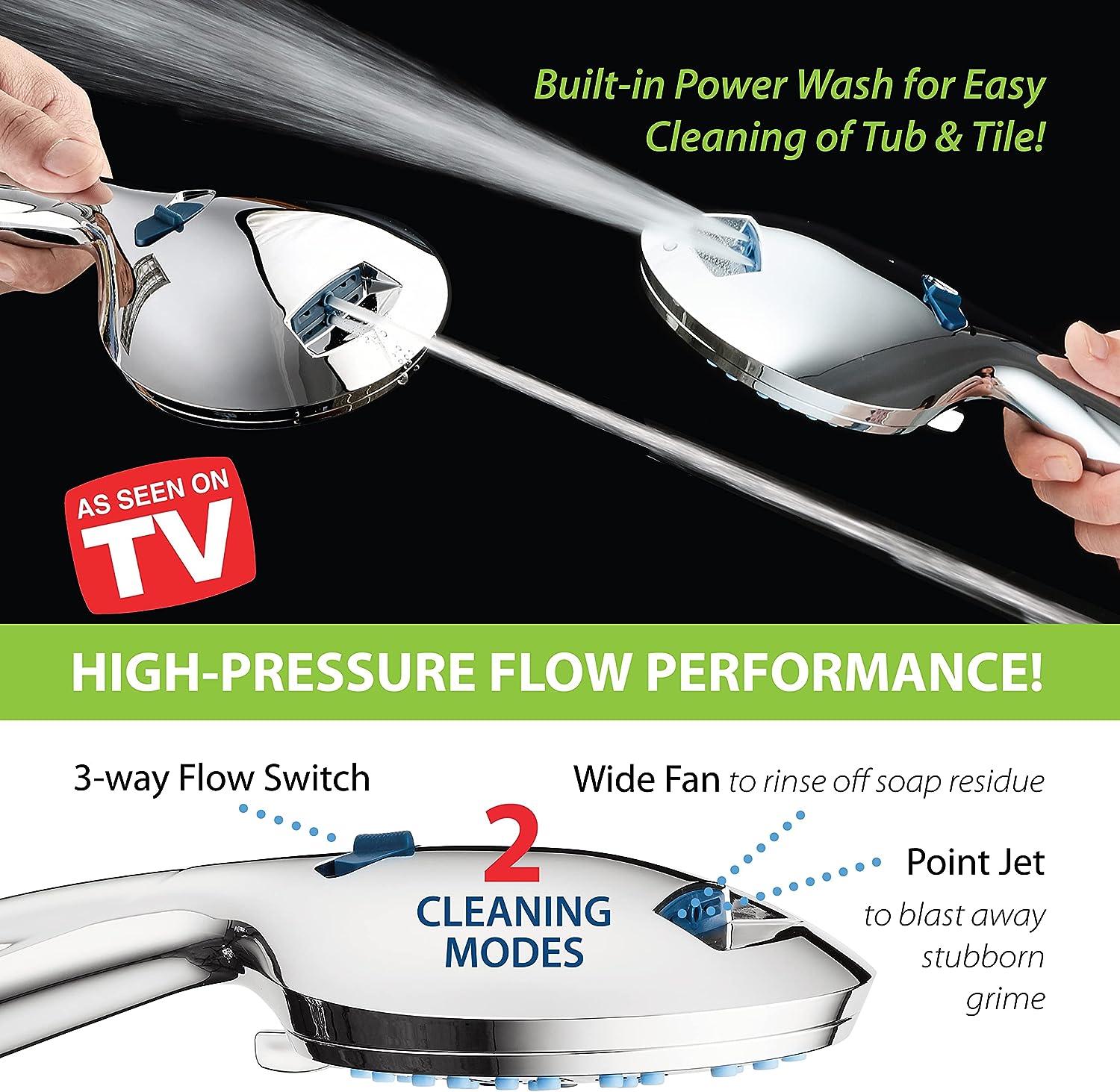 Adjustable Pressure Handheld Shower Head With A Hose - alternate angle
