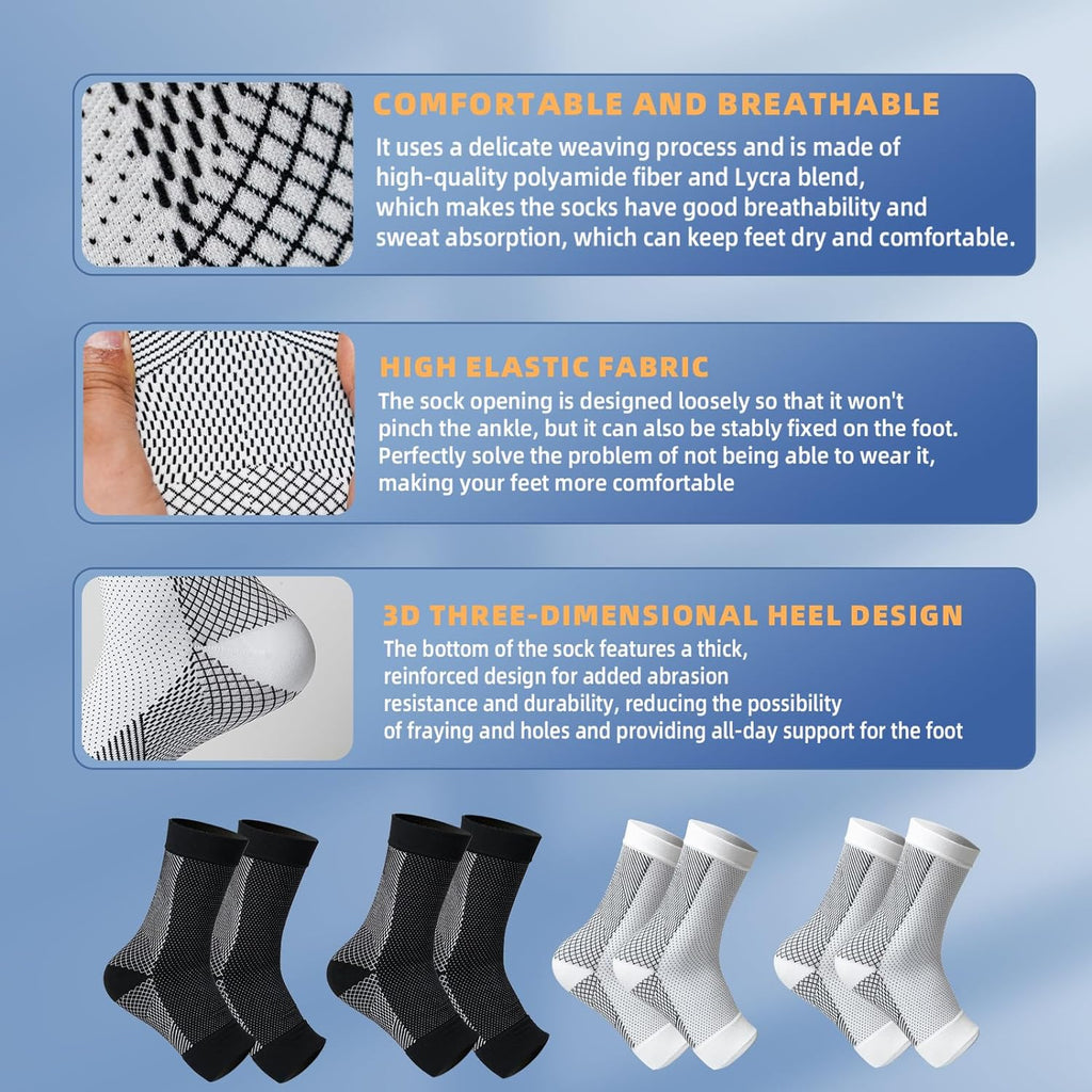 4 Pairs of Premium Therapy Socks For Men and Women - in use