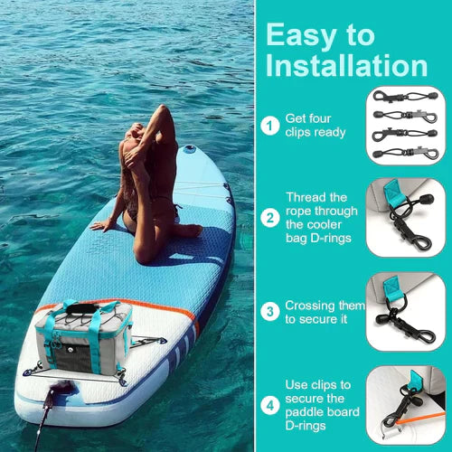 Adventure-Ready Paddleboard Cooler Deck Bag - in use