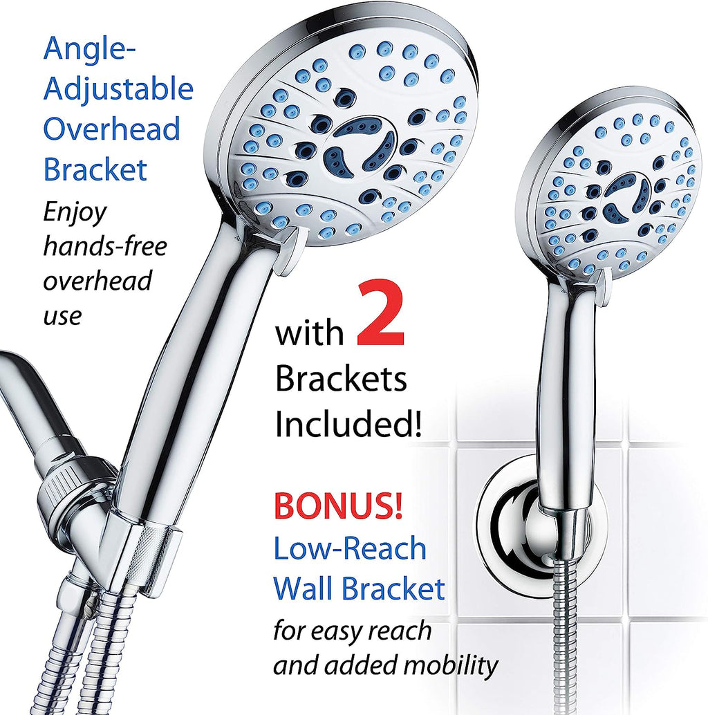 Adjustable Pressure Handheld Shower Head With A Hose - in use