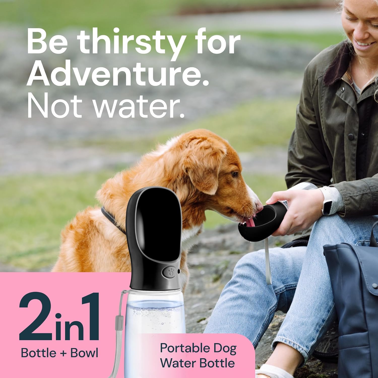 Puchica 19oz Portable Dog Water Bottle & Travel Bowl