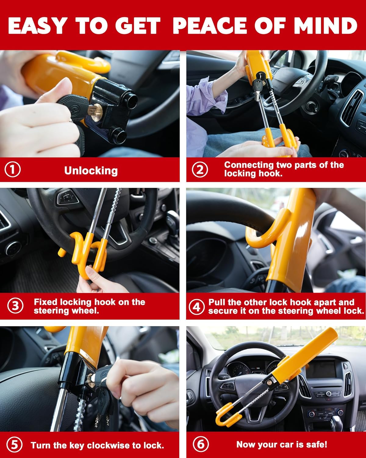 Car Steering Wheel Lock - detail