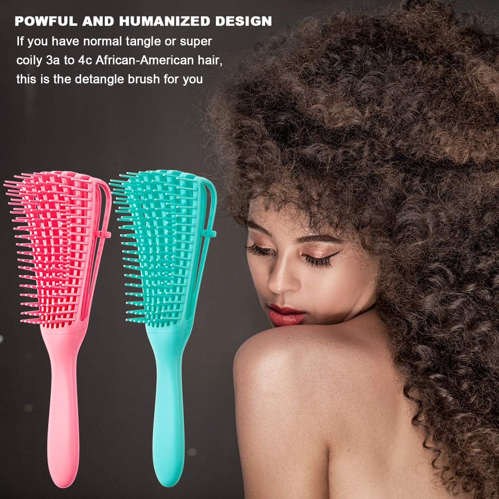 2-Pack Detangling Brushes for Textured Hair (3a to 4c) - alternate angle