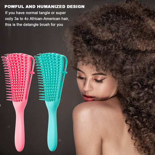 2-Pack Detangling Brushes for Textured Hair (3a to 4c) - alternate angle