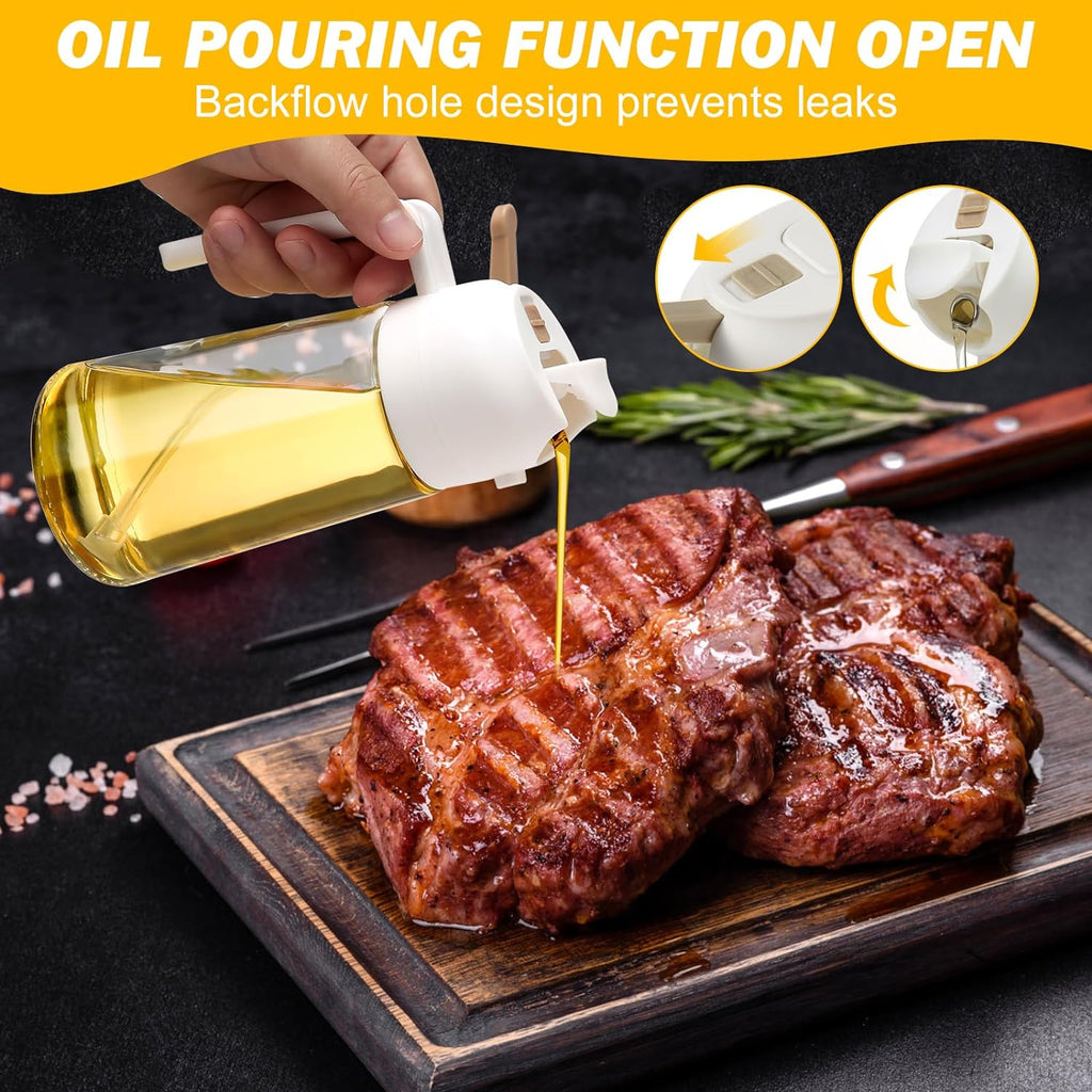 2-in-1 Oil Dispenser and Sprayer Bottles (2-Pack) - detail