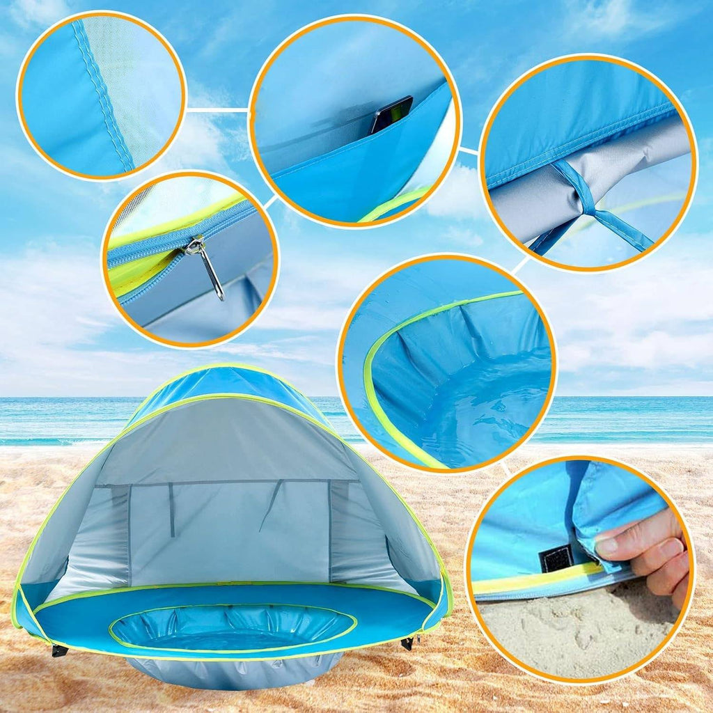 Baby Beach Tent UV Protection - in use