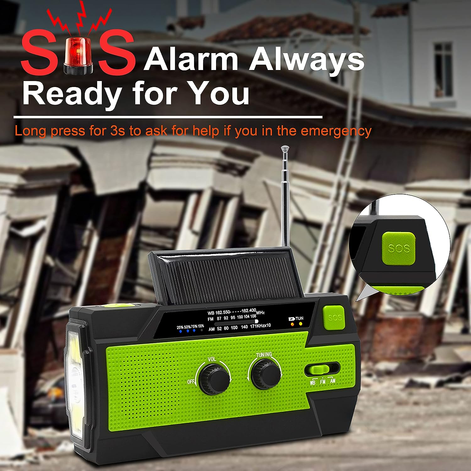 Emergency Crank Weather Radio - detail