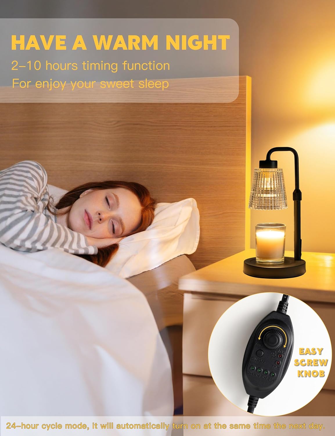 Dimmable Candle Lamp Warmer - alternate angle