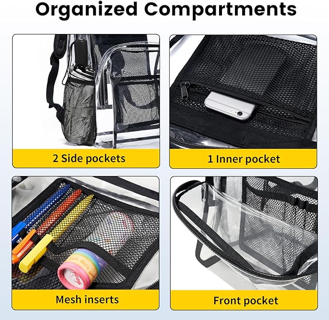 Clear Backpack Heavy Duty - in use