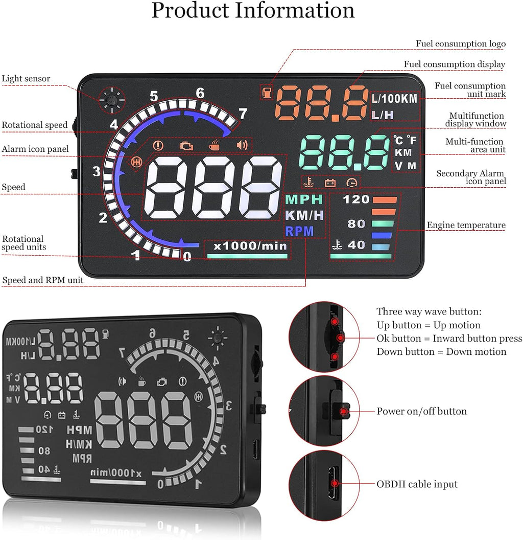 Head Up Display Car (HUD) P8 - detail