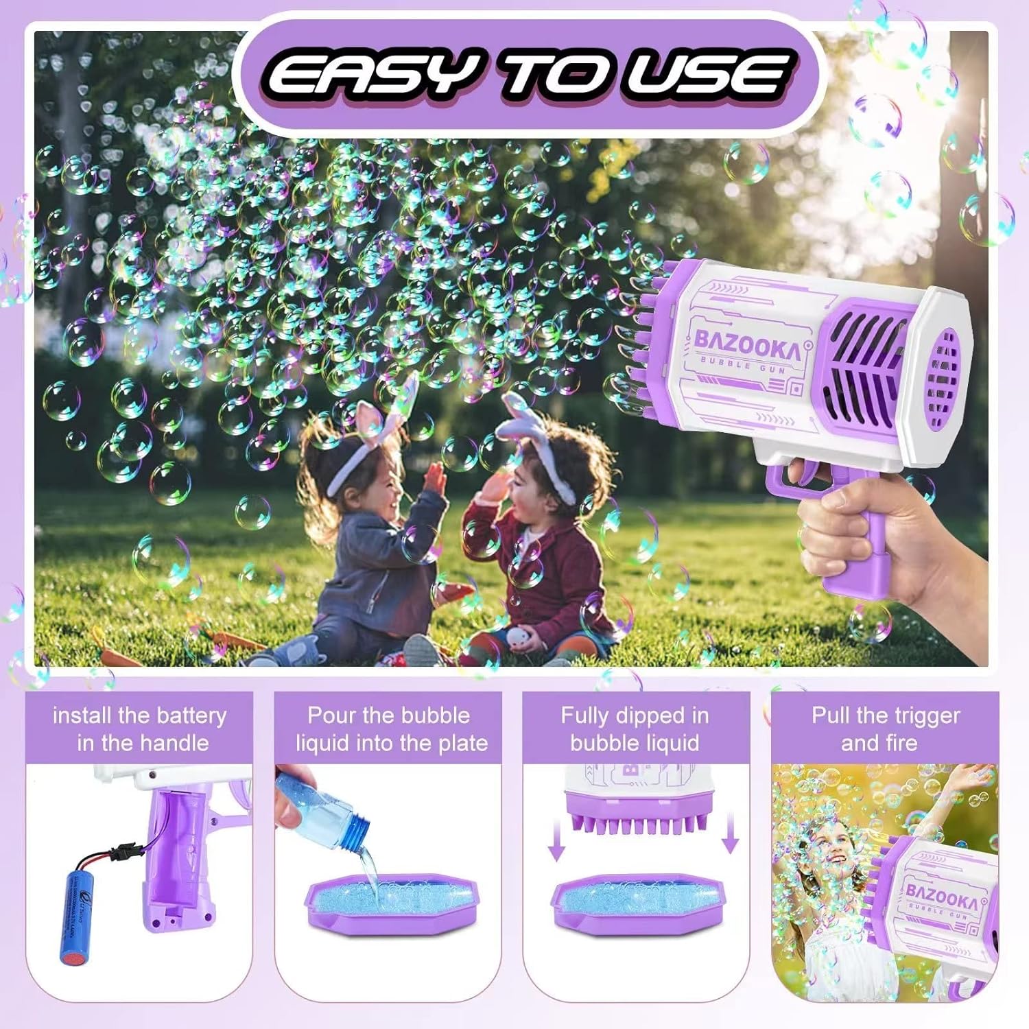 Bubble Gun Blaster Toy - alternate angle