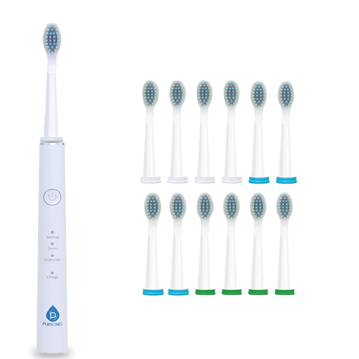 USB Rechargeable Sonic Toothbrush with 12 Brush Heads, Rechargeable