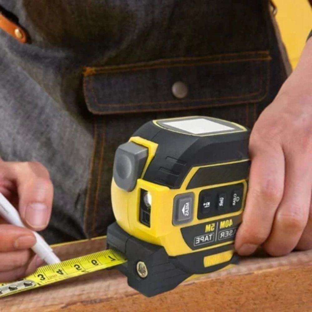 3-in-1 Infrared Laser Tape Measure with Digital Display and Traditional Tape
