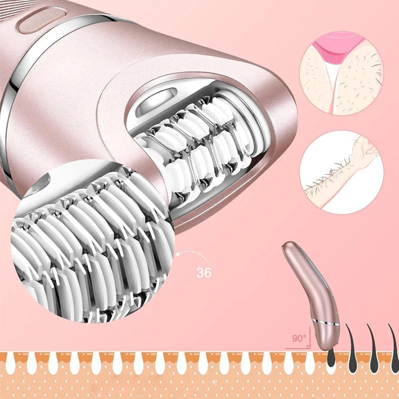 3-in-1 Waterproof Electric Shaver for Women | Cordless Rechargeable - in use