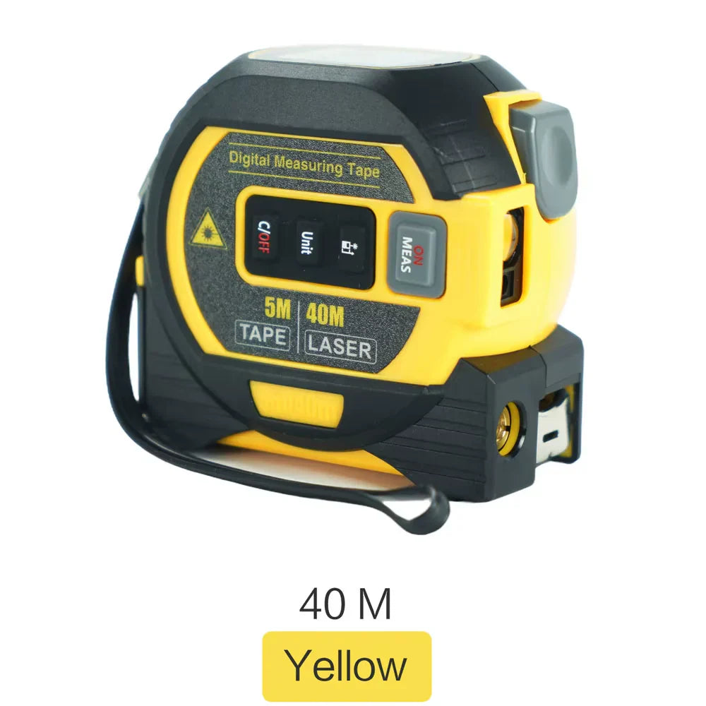 3-in-1 Laser Tape Measure with Infrared Distance Meter - 40M / 60M Range