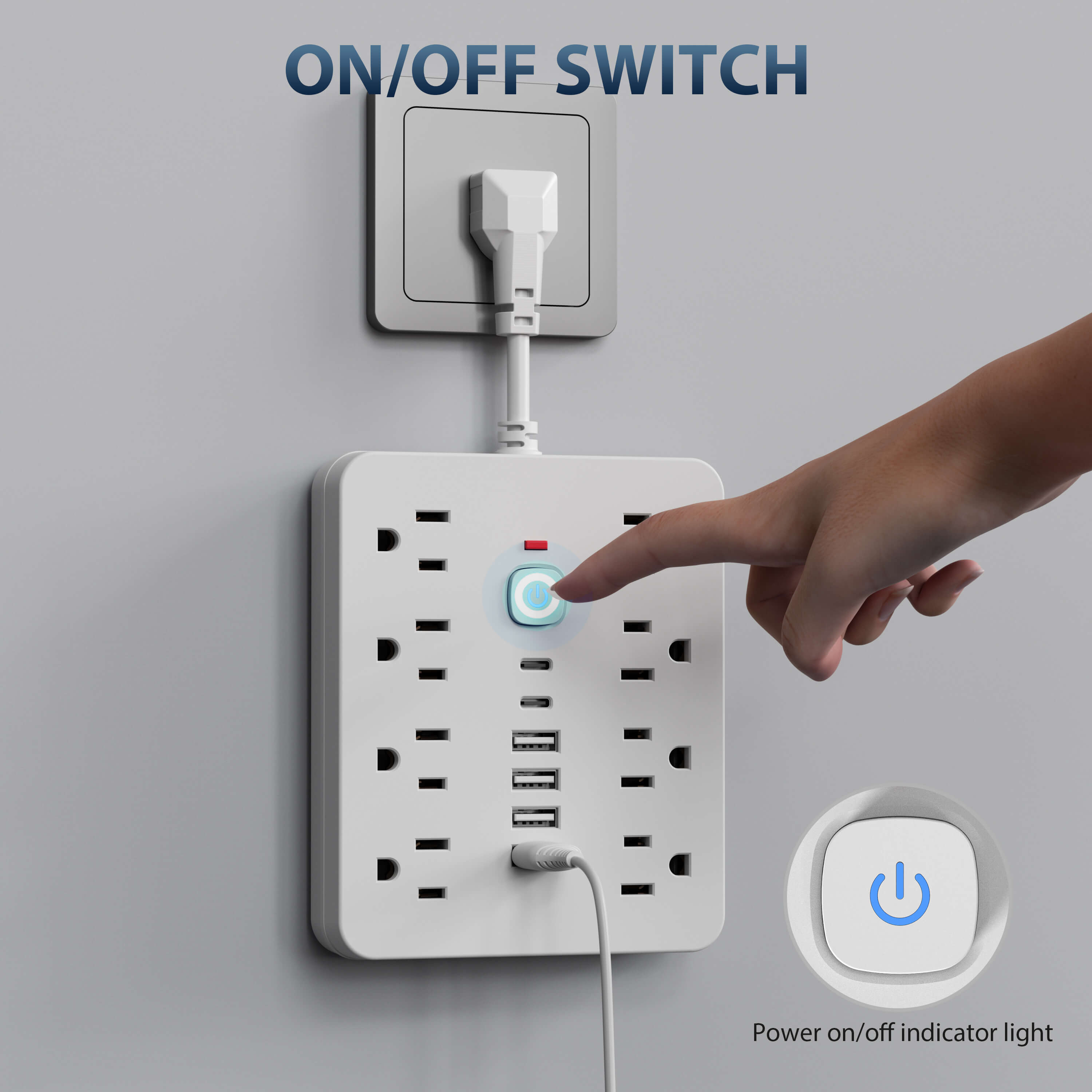 14-In-1 Power Strip With Surge Protection - in use