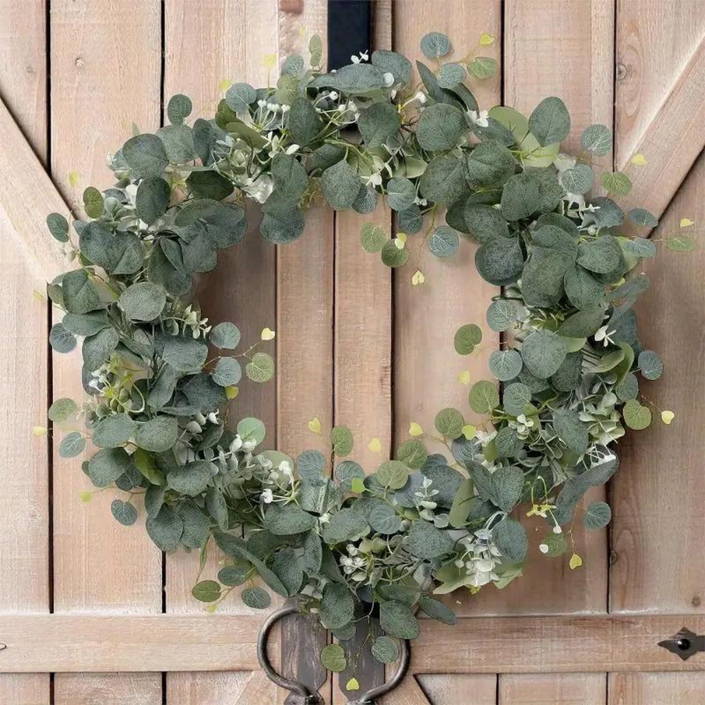 Elegant Decorative Faux Eucalyptus Garland - alternate angle