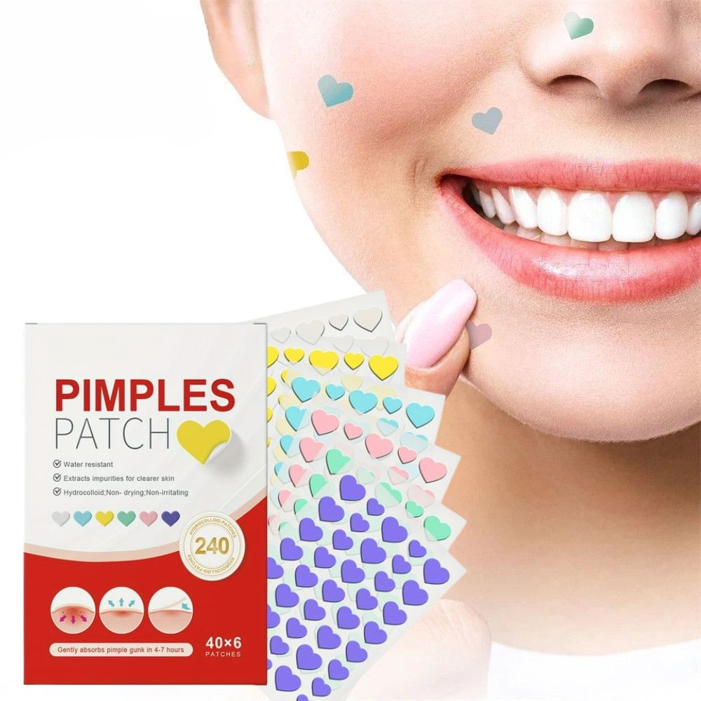 240 Pcs Cute Colorful Pimple Patches - in use