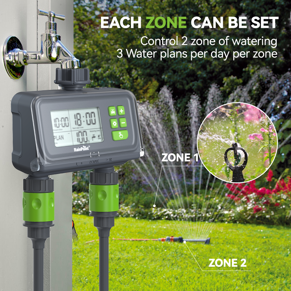 2 Zone Water Timer for Garden Hose - detail