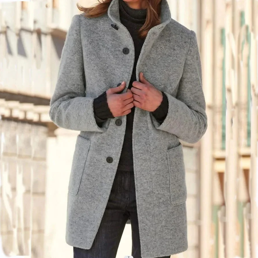 Elegante abrigo de lana