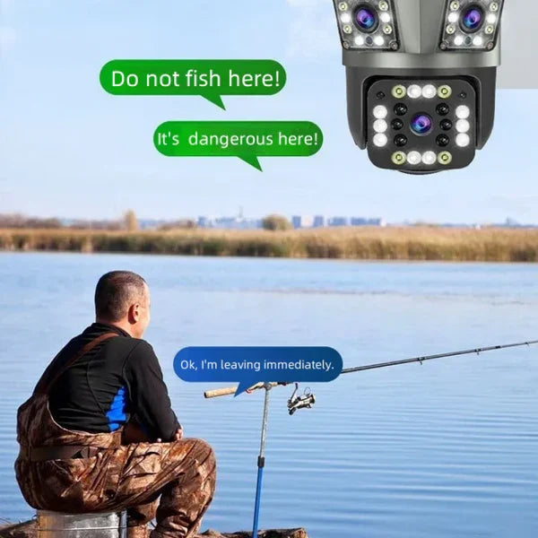 Dual Lens Outdoor Waterproof Wireless Wifi HD Triple Security Camera - alternate angle
