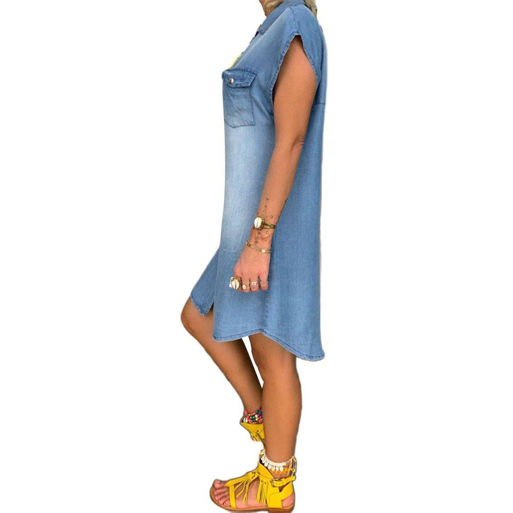 Denim Straight Dress - alternate angle