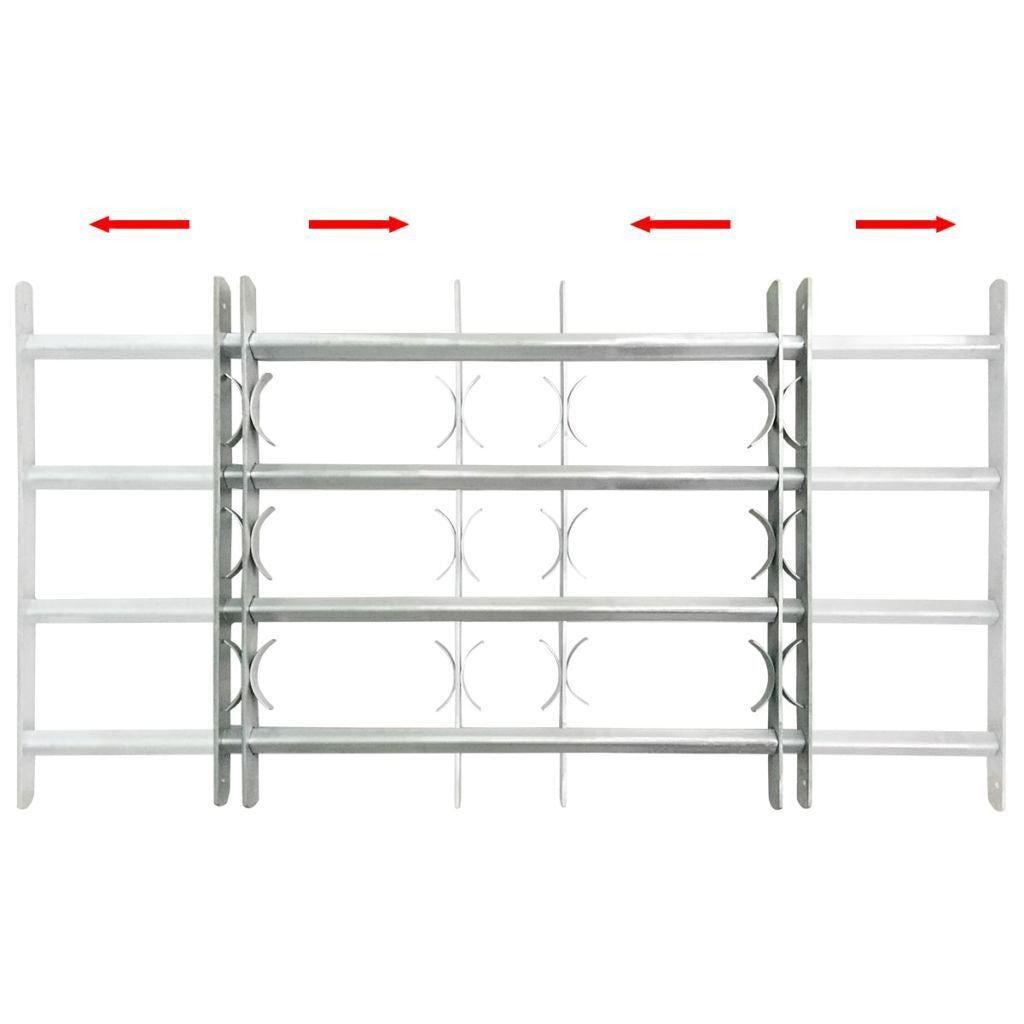 Adjustable safety grille for windows with 3 crossbars 700-1050 mm - alternate angle