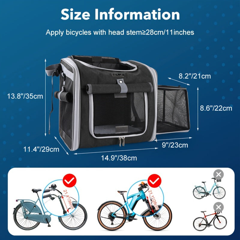 Expandable Bike Basket for Pets - alternate angle