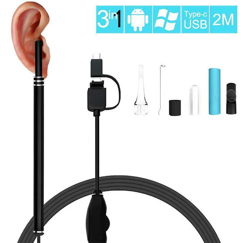 3-in-1 Ear Cleaning Endoscope with HD Camera & LED Light - alternate angle