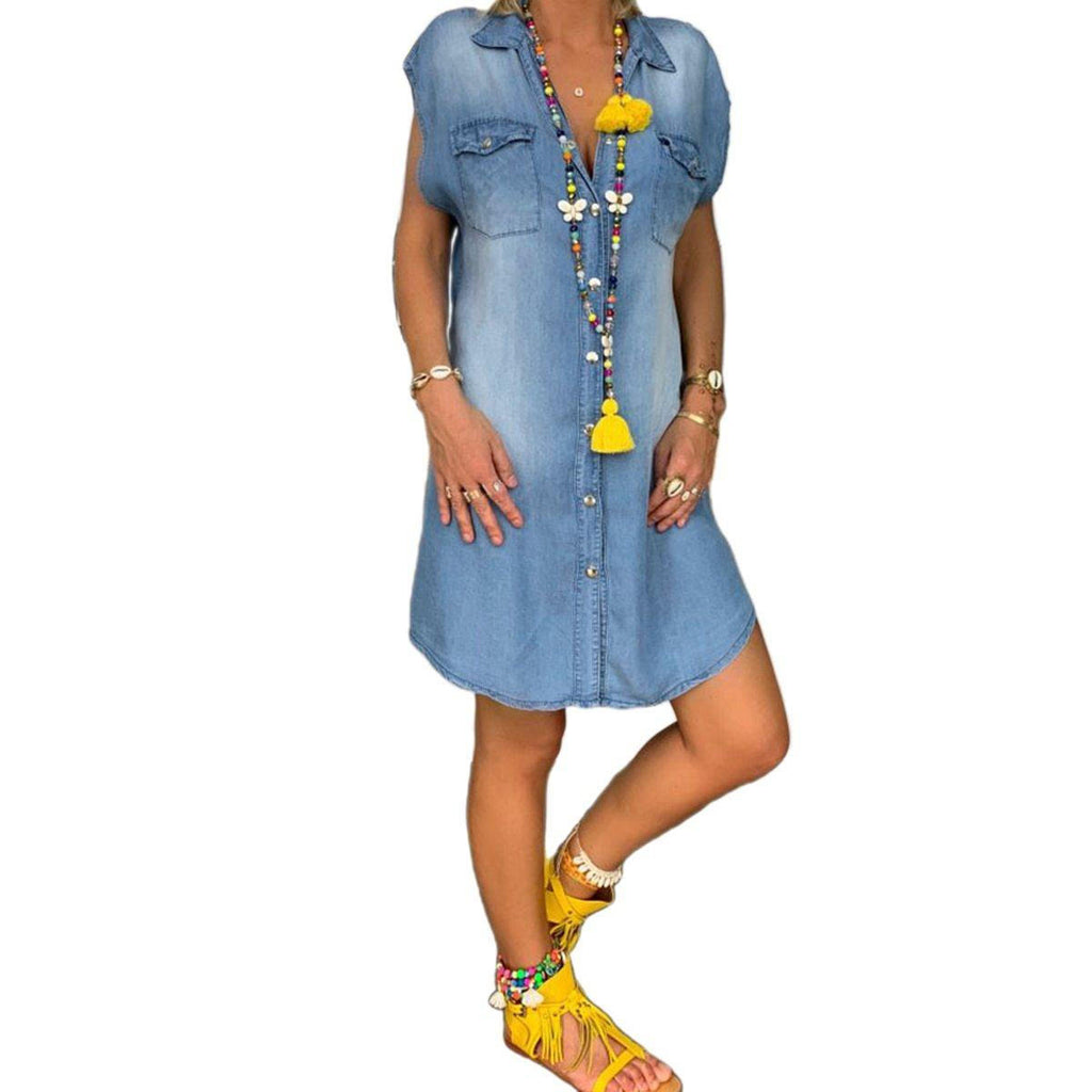 Denim Straight Dress - detail