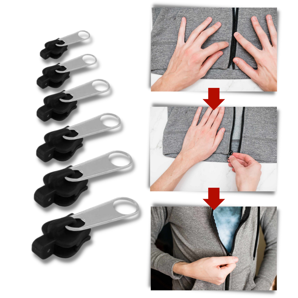 Clip-on slider to replace zippers - detail