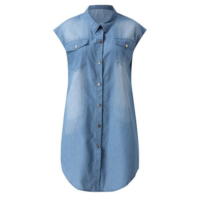 Denim Straight Dress - detail