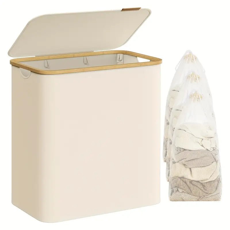 Foldable Laundry Basket with 2 Compartments - detail