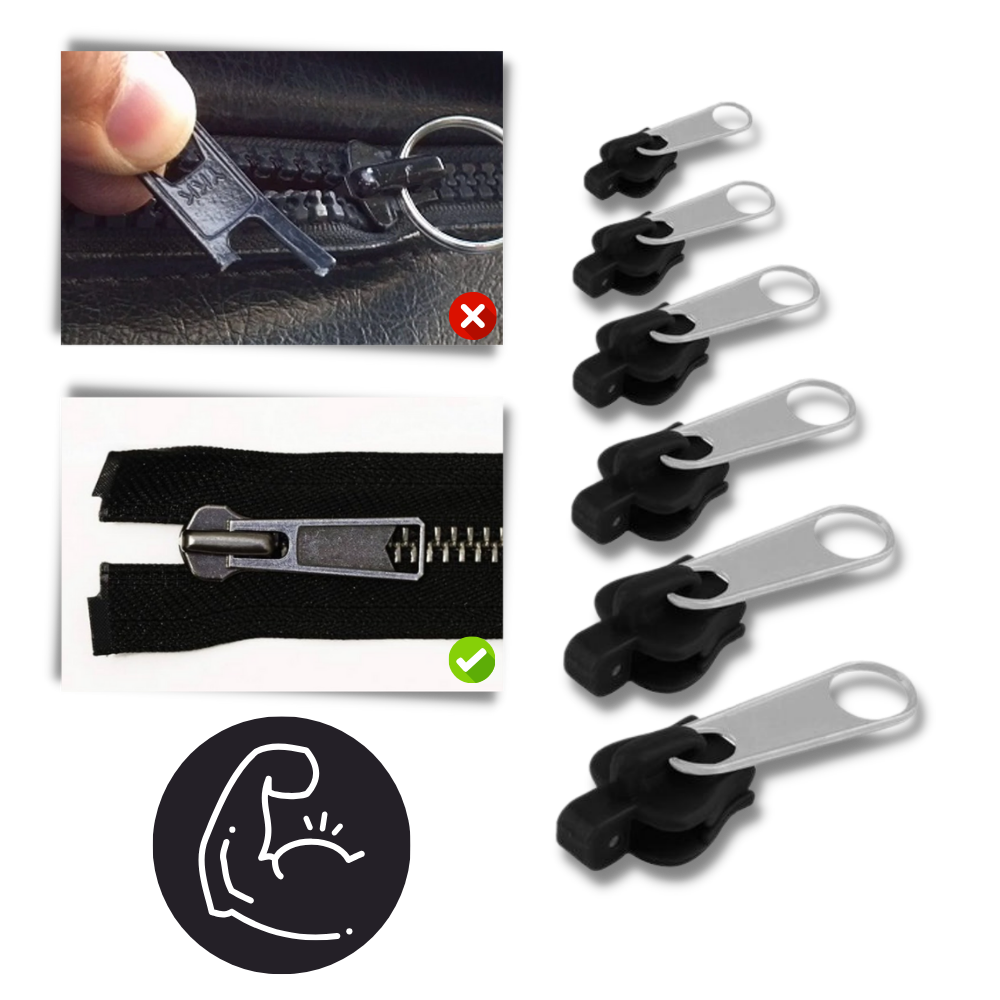 Clip-on slider to replace zippers - detail