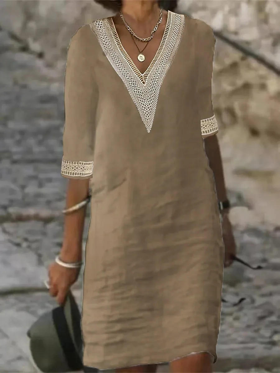 Robe élégante à demi-manches