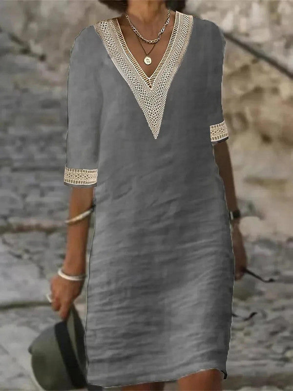 Elegant half-sleeve dress - detail
