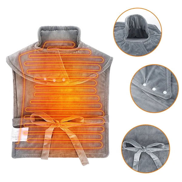 Electric Heating Pad for Neck & Back - in use